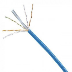 Category 6, PVC (CM), 4-Pair, U/UTP, 24AWG Copper Cable, Blue jacket, 1000ft/305m