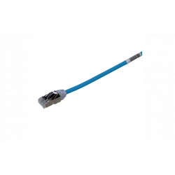 Cat 6A 28AWG Shielded Patch Cord, CM/LSZH, Blue, 1 meter