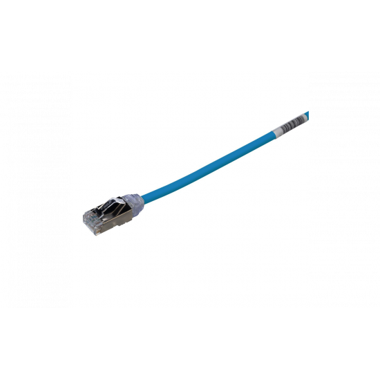 Cat 6A 28AWG Shielded Patch Cord, CM/LSZH, Blue, 2 meter