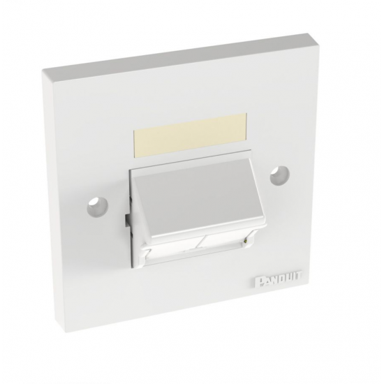 2port Faceplate, Sloped Shuttered Single Gang