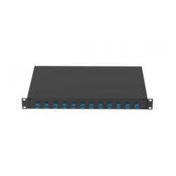 NetKey Fiber Drawer with 12 LC duplex adapters for (OS1/OS2) Singlemode fiber